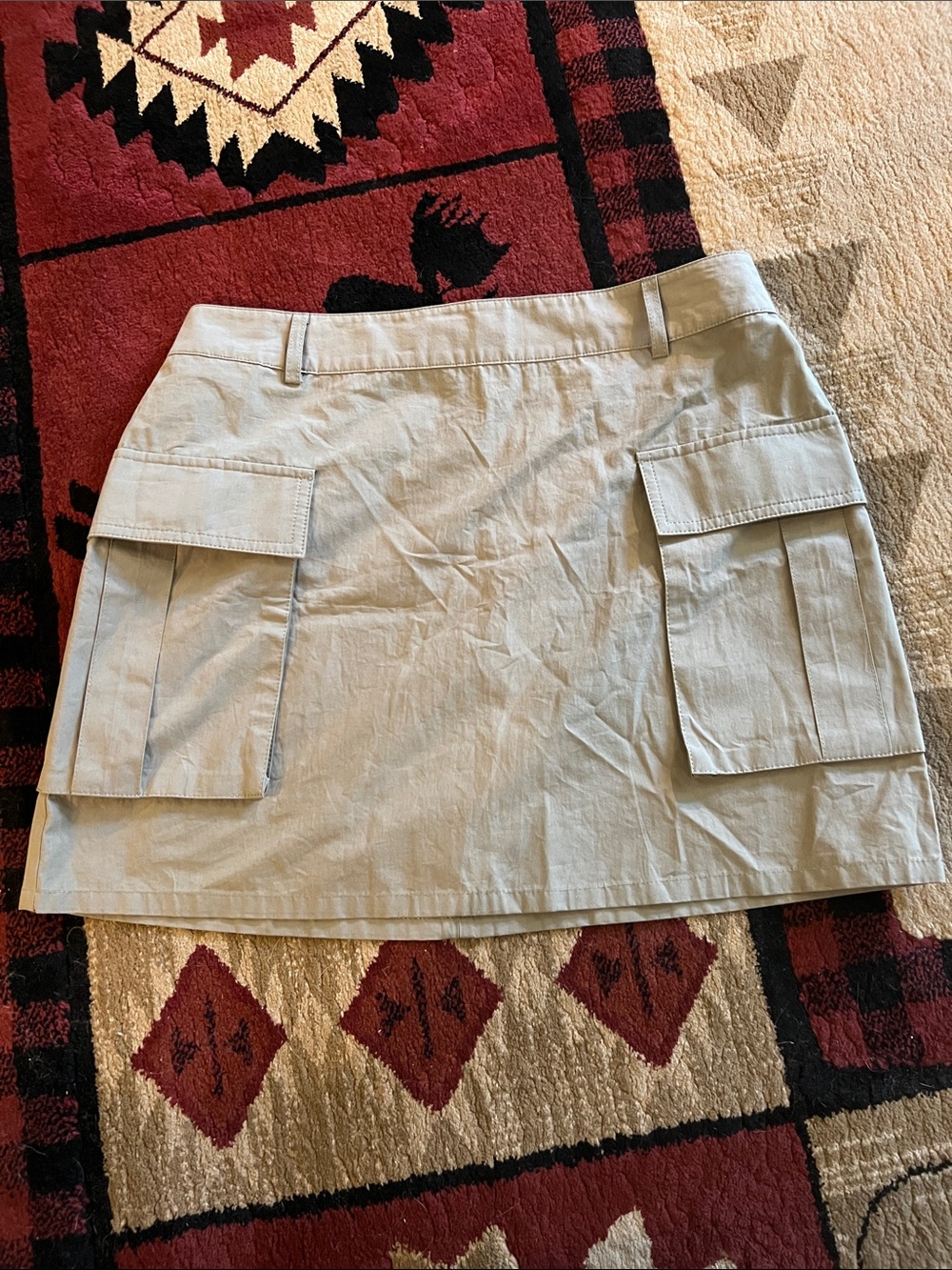 Elodie Olive Cargo Mini Skirt with Pocket Detail